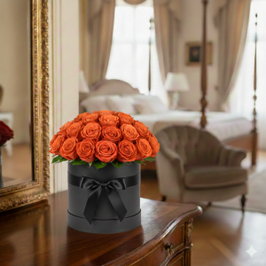 Orange Blooms Roses Hat Box Orange Blooms Roses Hat Box
